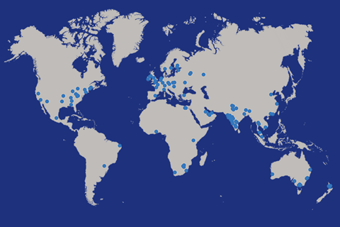 Meillä on toimintaa 36 maassa