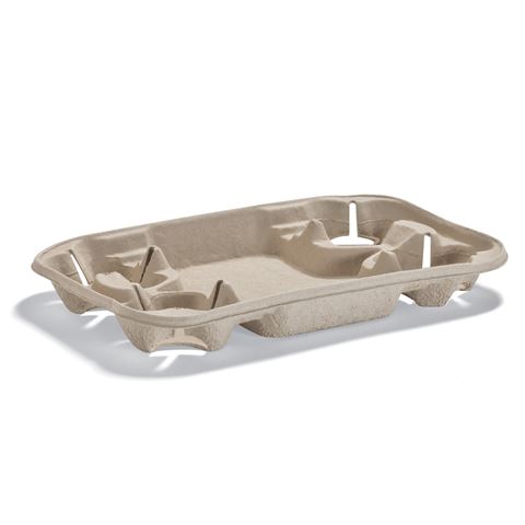 StrongHolder® 4-Cup Carrier w/ Food Tray (Narrow Compartment)